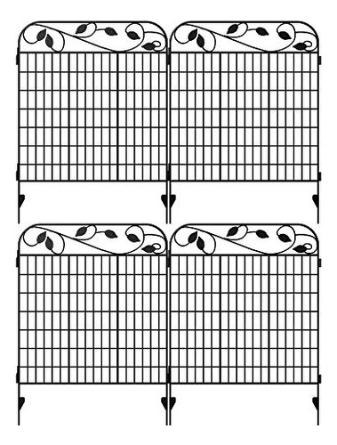 Amagabeli - Borde De Metal Para Valla De Jardin, 44 X 36 Pul