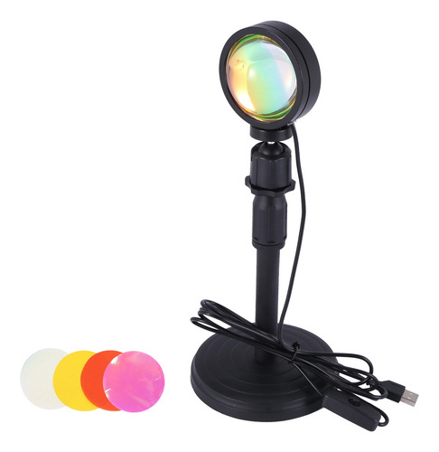 Lámpara Led Sunset Projection Atmosphere 4 En 1, Luz Nocturn