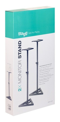 Imagen 9 de 10 de Soporte Par Elevador 40kg Monitores Estudio Stagg Smos10set