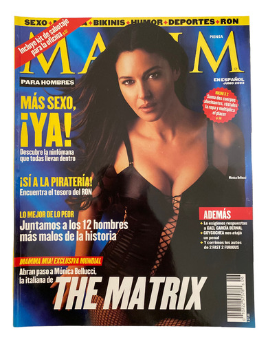 Revista Maxim Para Hombres #15 Jun 2003 Monica Bellucci (Usado)