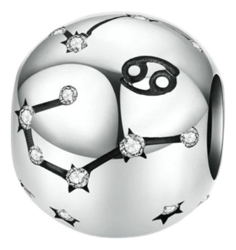 Berloque Pingente Signo Câncer Charm Pulseira Joia Prata 925