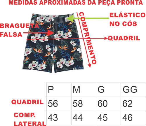 Moldes Bermuda Masculina Elástico Na Cintura