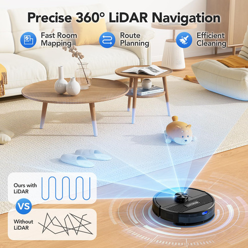 Bpmio Robot Aspirador Trapeador 4500 Pa Mapeo Lidar Mmg