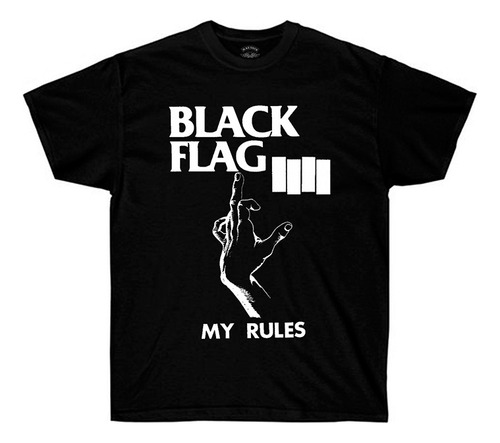 Remera Black Flag - My Rules - Punk Rock