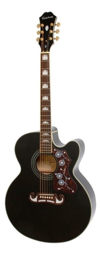 Guitarra acústica Epiphone EJ-200CE para diestros black