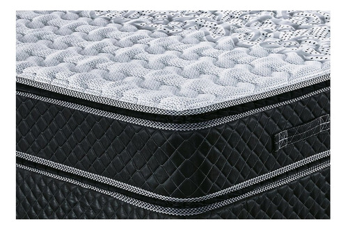 Imagen 4 de 4 de Sommier Cannon Resortes Doral Pillow Top 2 plazas de 190cmx140cm negro y blanco