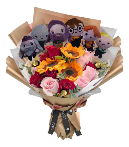 Ramo De Peluches Harry Potter Y Flores Eternas