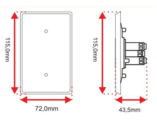 Kit C/20 Und Tomada Simples Vermelha - 20a 2p+t C/ Placa 4x2