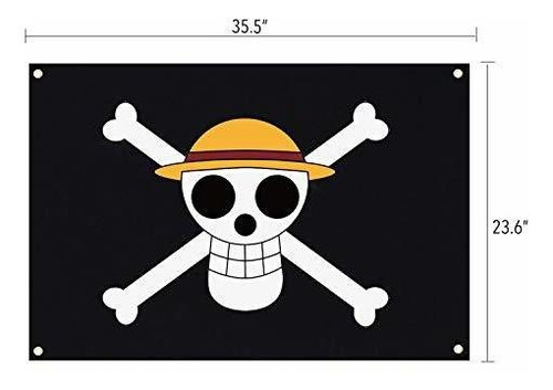 Bandera Piratas 35,5 X 23,6 Poliéster Luffy One Piece Jolly