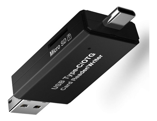 Adaptador 3.0 Usb 3 En 1 Lector Tarjeta Sd Micro Sd Tipo C Color Negro