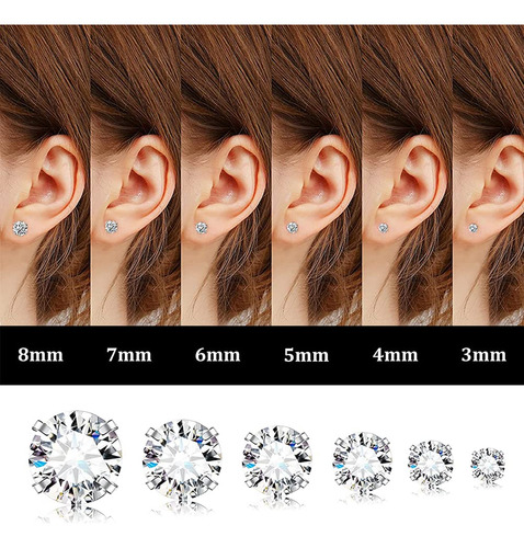 Aretes Acero Quirurgico, Paquete De 6 Pares Aretes De