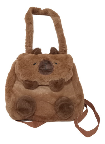 Mochila Morral Diseño Capibara En Peluche Para Paseo Colegio