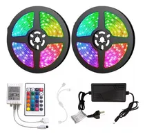 Comprar Tira Led Rgb 10 Metros 5050 Control Fuente Luces Gamer 12v