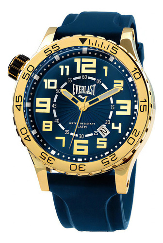 Relógio Masculino Everlast Azul A Prova D'água 50 M C