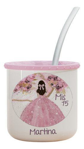 Mates De Plástico Encastrables Personalizados Souvenir Mate Blanco Mis Quince Part 1