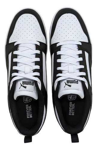 Tenis Puma Rebound V6 Low Blanco-negro 392328 01 Para Hombre