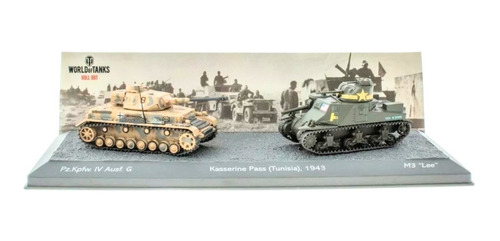 Miniatura Diecast 1/72, Panzer Iv Vs M3 Lee, Paso Kasserine