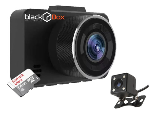 Câmera Veicular Carro Black Box Gp4 Dual 2 Câmeras + 64gb