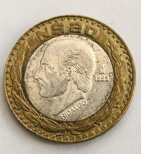 Moneda $20 Hidalgo De 1993 Con Error De Acuñación