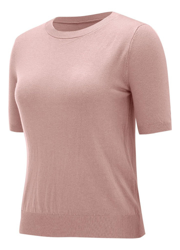Blusa Holgada Con Cuello Redondo Y Manga Corta Para Mujer I
