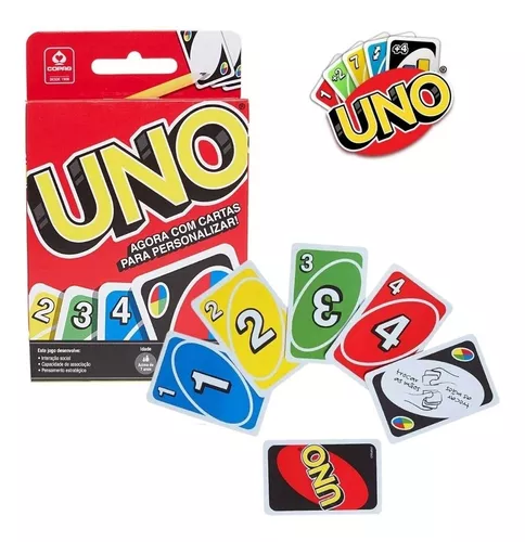 Jogo Uno Cartas - Jogo Uno - 114 unidades de cartas no formato 56 mm x 87 mm