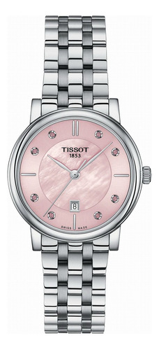 Reloj Tissot Carson Premium Lady T1222101115900 Madre Perla Color de la malla Plateado Color del bisel Plateado Color del fondo Rosa