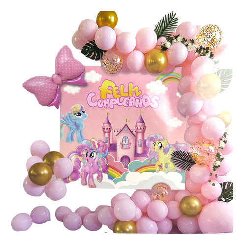 Set Decoración Cumpleaños My Little Pony Niños Globos 42pcs