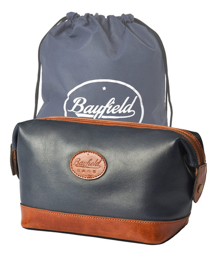 Bayfield Bags Bolso Toieltry De Cuero Para Hombre, Azul Bei.