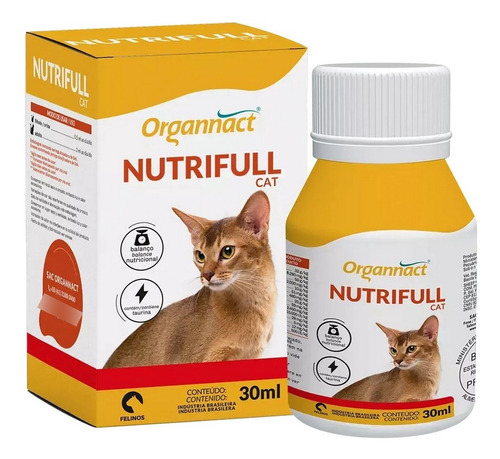 Suplemento Alimentar Para Gatos Nutrifull Cat 30ml Organnact