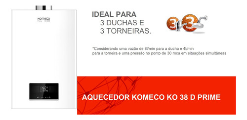Aquecedor A Gás Komeco Ko 38 D Prime Wifi 38 Litros Glp