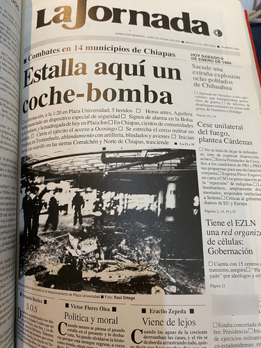 Chiapas . El Alzamiento. La Jornada. Libro. (Usado)