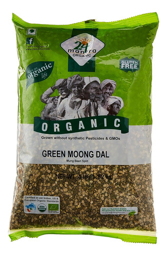 24 Mantara Organic Green Moong Dal - 4 Lb,, ()