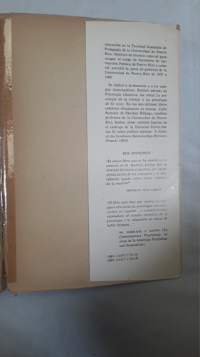 Libro Antiguo De Psicologia Educativa De Hidalgo Año 1978 (Usado)