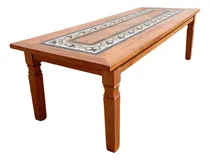 Comprar Mesa Madeira De Demolição Rústica Com Ladrilho 220x100
