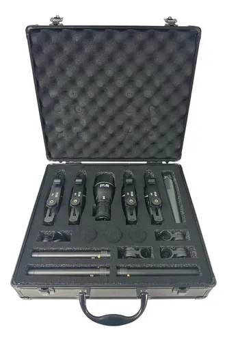 comprar Kit Microfone Bateria Dylan Dd9 Maleta 9 Peças Case Completo Cor Preto