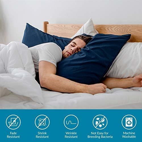 Funda De Almohada Bedsure Microfibra 2pzas Color Azul Marino