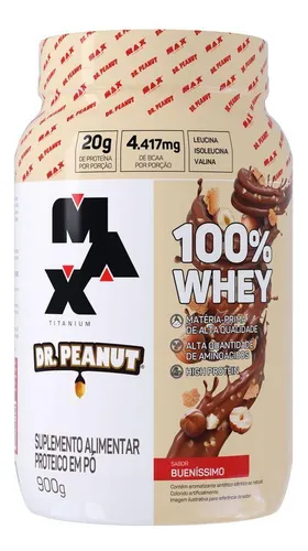 Whey Protein Dr. Peanut 100% Whey 900g - Sabor Bueníssimo