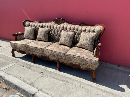 Sofa Luis Xv Modelo Imperial 4 Plazas Madera De Cedro