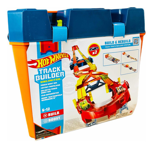 Hot Wheels Trackbuilder Power Boost Pista Armable De Juguete Color Naranja