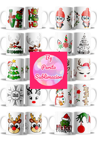 Pack Por 4 Tazas De Ceramica_ Navidad