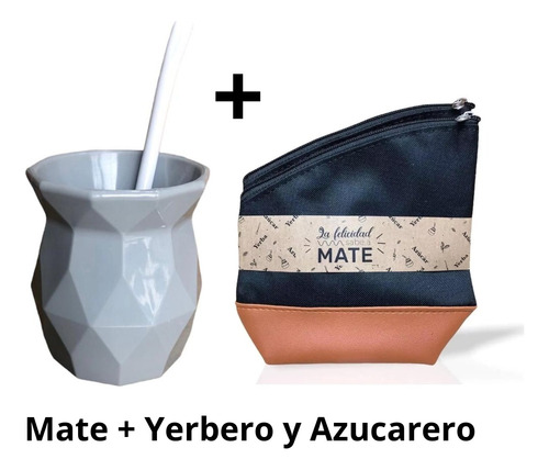 Combo De Mate Autolimpiante + Yerbera Y Azucarera.