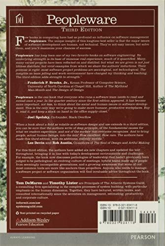 Book : Peopleware Productive Projects And Teams - Demarco,.