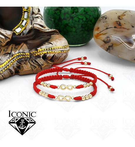 Imagen 2 de 3 de Pulseras Para Pareja Infinito Oro Laminado 18k Iconic Store