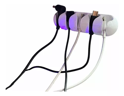 Soporte Organizador De 5 Cables Para Pared O Escritorio