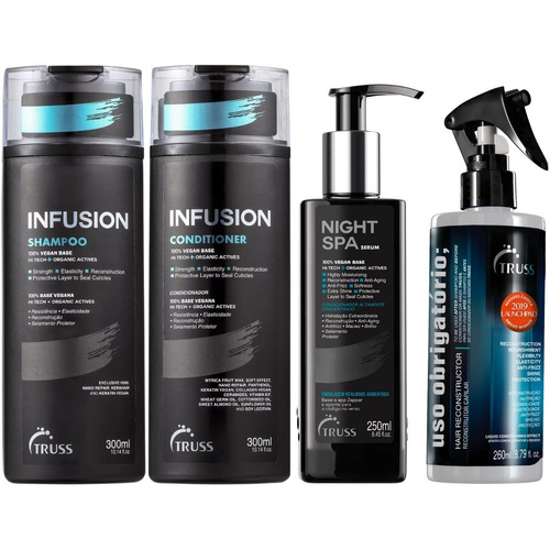 Kit Truss Shampoo + Cond. Infusion + Night Spa + Uso Recons.