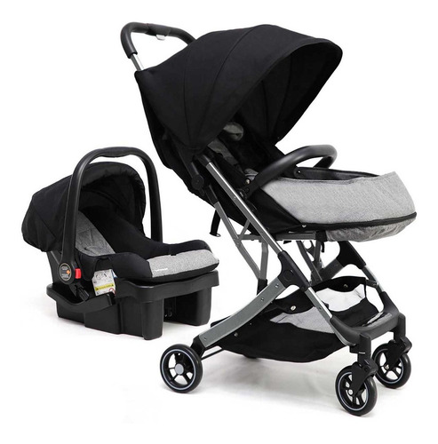 Imagen 2 de 6 de Cochecito de paseo Fisher-Price Confort negro con chasis color plateado