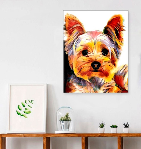 Imagen 2 de 4 de 5d Diamond Painting Perrito Yorkshire Terrier Diam Cuadrado
