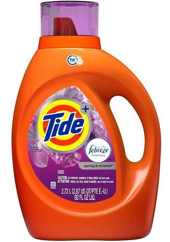 Tide Detergente Líquido Concentrado Con Febreze Spring & Ren