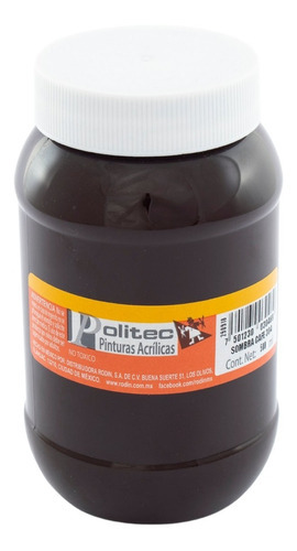 Pintura Acrilica Politec 500 Ml Acrilico Colores A Escoger Color Sombra Cafe #304