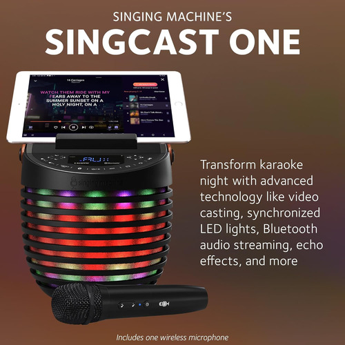 Karaoke Portátil Singing Machine Singcast One, Negro